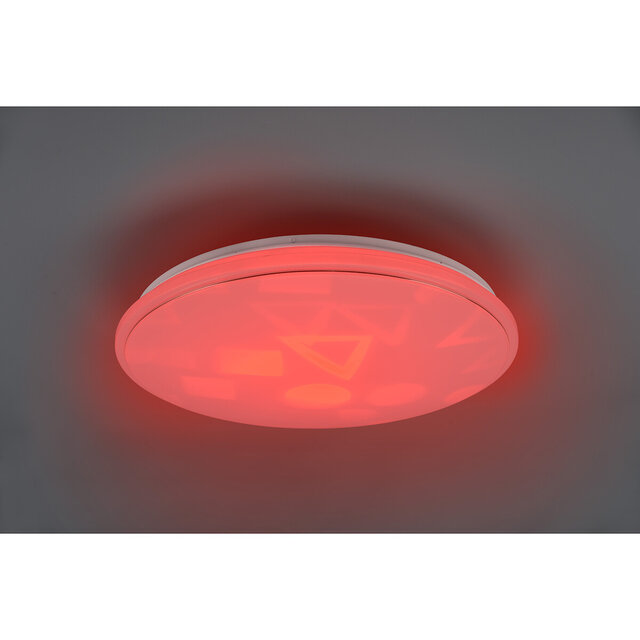 HLW LED LED Plafondlamp - Plafondverlichting - Trion Turbo - 21W - Warm Wit 3000K - RGB - Dimbaar - Afstandsbediening - Rond - Mat Wit - Kunststof