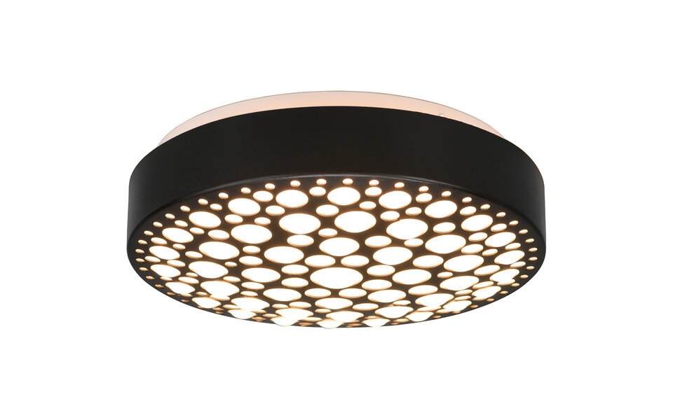 HLW LED LED Plafondlamp - Plafondverlichting - Trion Carol - 11W - Warm Wit 3000K - Rond - Mat Zwart - Kunststof HLW LED LED Plafondlamp - Plafondverlichting - Trion Carol - 11W - Warm Wit 3000K - Rond - Mat Zwart - Kunststof