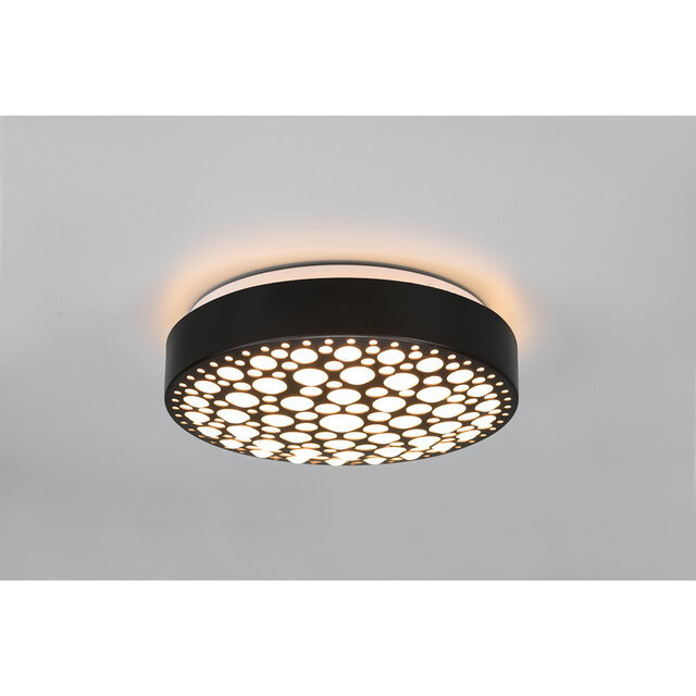 HLW LED LED Plafondlamp - Plafondverlichting - Trion Carol - 11W - Warm Wit 3000K - Rond - Mat Zwart - Kunststof HLW LED LED Plafondlamp - Plafondverlichting - Trion Carol - 11W - Warm Wit 3000K - Rond - Mat Zwart - Kunststof