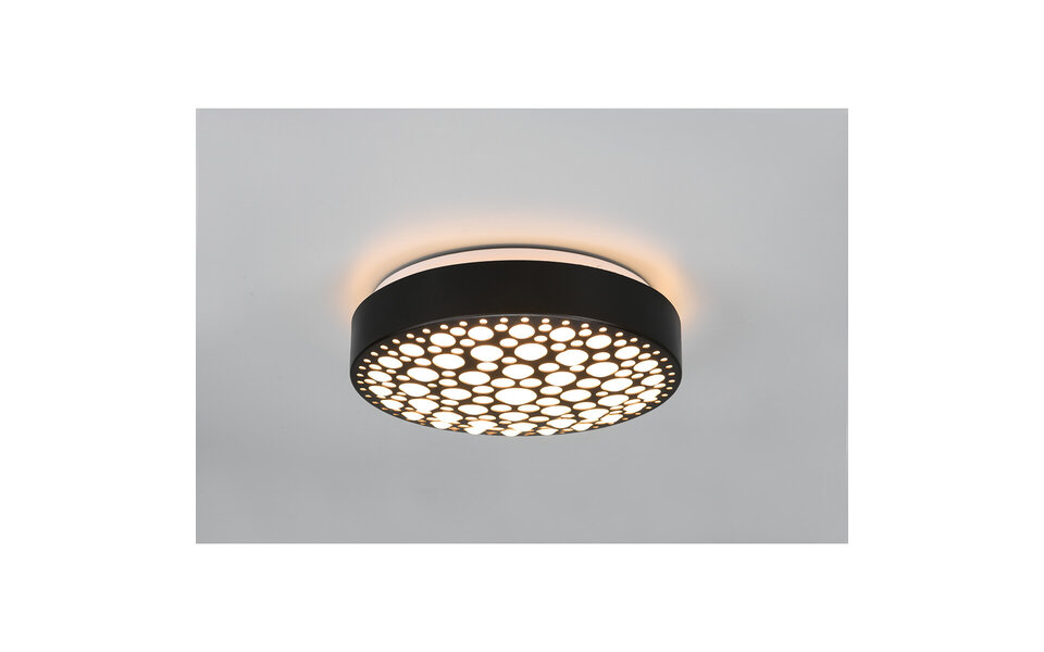 HLW LED LED Ceiling Light - Ceiling Lighting - Trion Carol - 11W - Warm White 3000K - Round - Matte Black - Plastic HLW LED LED Ceiling Light - Ceiling Lighting - Trion Carol - 11W - Warm White 3000K - Round - Matte Black - Plastic