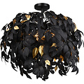 LED Ceiling Light - Ceiling Lighting - Trion Lovy - E14 Fitting - 3 Lights - Round - Matte Black/Gold - Aluminum