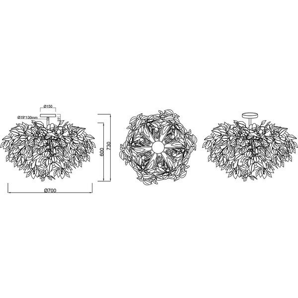 HLW LED LED Plafondlamp - Plafondverlichting - Trion Lovy - E14 Fitting - 3-lichts - Rond - Mat Zwart/Goud - Aluminium HLW LED LED Plafondlamp - Plafondverlichting - Trion Lovy - E14 Fitting - 3-lichts - Rond - Mat Zwart/Goud - Aluminium