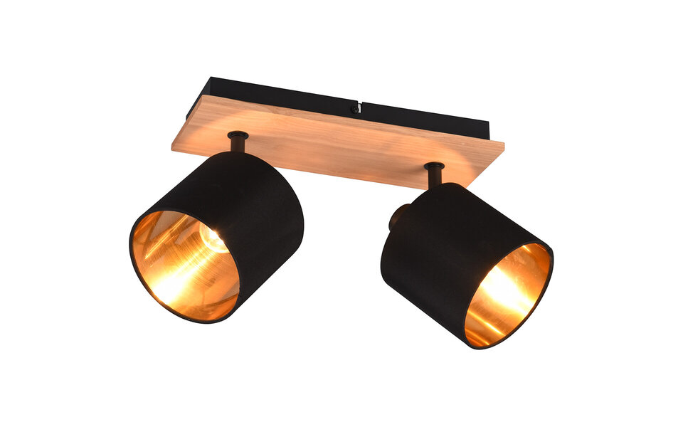 HLW LED LED Ceiling Spotlight - Ceiling Lighting - Trion Torry - E14 Fitting - 2 Lights - Rectangular - Matte Brown - Aluminum