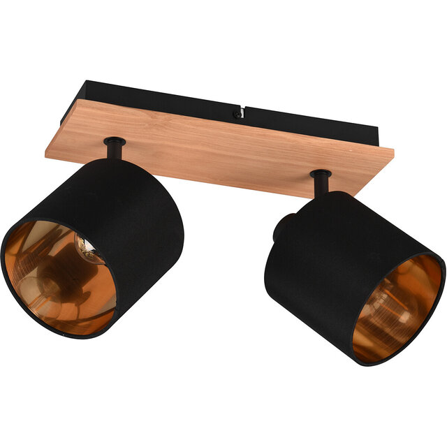 HLW LED LED Ceiling Spotlight - Ceiling Lighting - Trion Torry - E14 Fitting - 2 Lights - Rectangular - Matte Brown - Aluminum