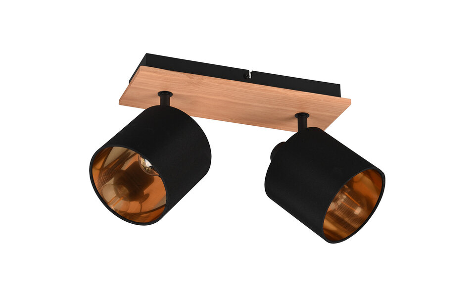 HLW LED LED Plafondspot - Plafondverlichting - Trion Torry - E14 Fitting - 2-lichts - Rechthoek - Mat Bruin - Aluminium