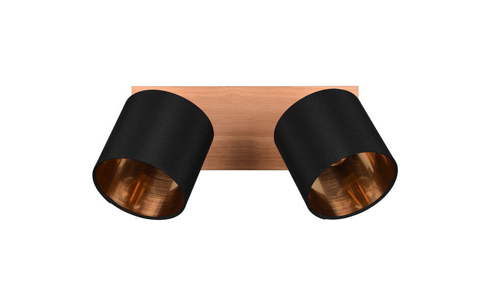 HLW LED LED Ceiling Spotlight - Ceiling Lighting - Trion Torry - E14 Fitting - 2 Lights - Rectangular - Matte Brown - Aluminum