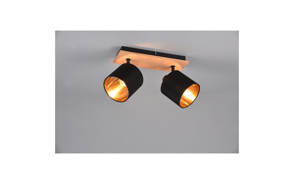 HLW LED LED Ceiling Spotlight - Ceiling Lighting - Trion Torry - E14 Fitting - 2 Lights - Rectangular - Matte Brown - Aluminum