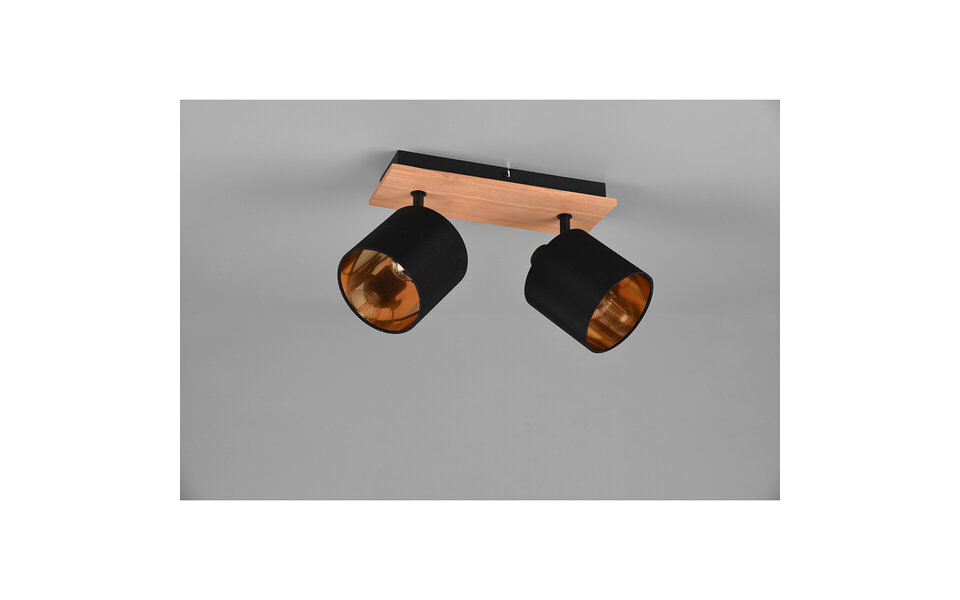 HLW LED LED Plafondspot - Plafondverlichting - Trion Torry - E14 Fitting - 2-lichts - Rechthoek - Mat Bruin - Aluminium