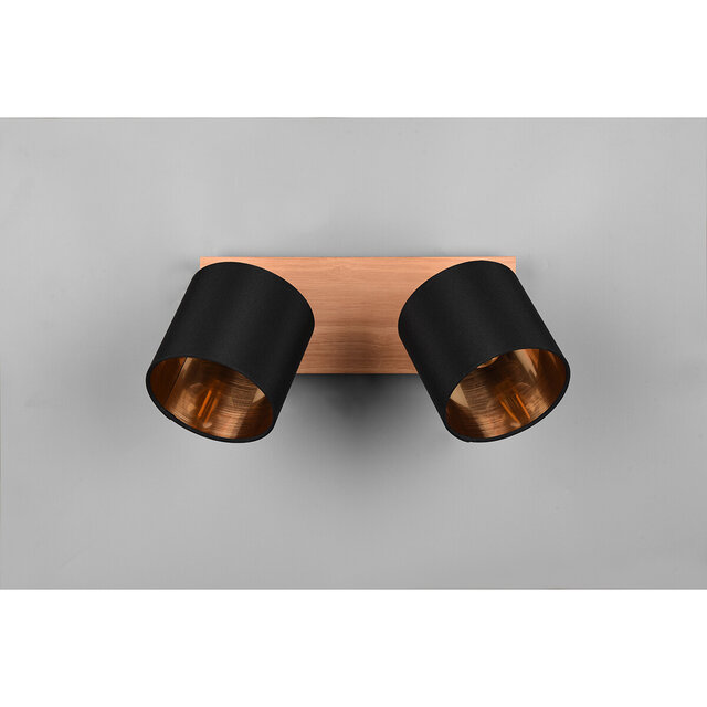 HLW LED LED Ceiling Spotlight - Ceiling Lighting - Trion Torry - E14 Fitting - 2 Lights - Rectangular - Matte Brown - Aluminum