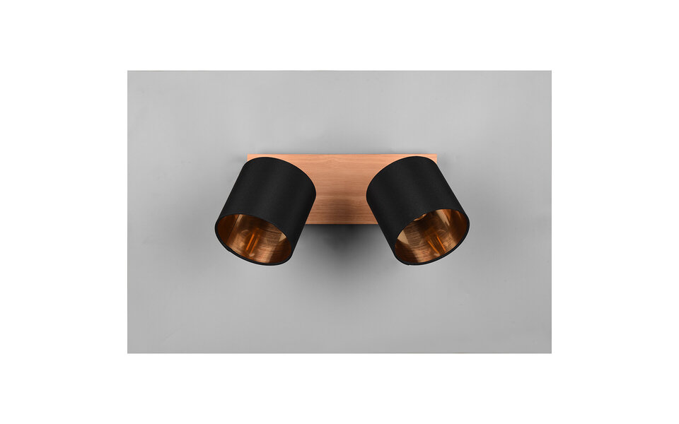 HLW LED LED Ceiling Spotlight - Ceiling Lighting - Trion Torry - E14 Fitting - 2 Lights - Rectangular - Matte Brown - Aluminum