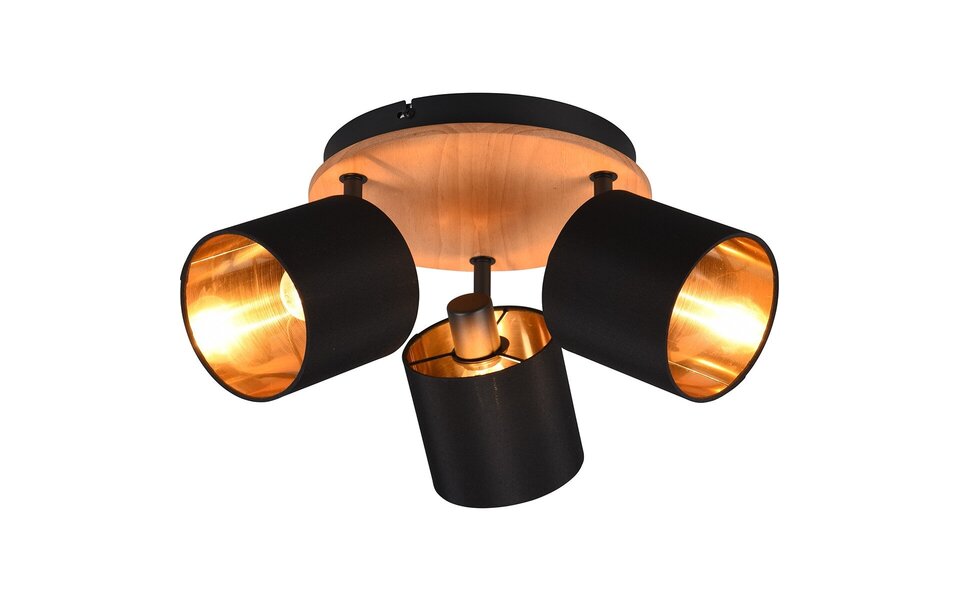 HLW LED LED Ceiling Spotlight - Ceiling Lighting - Trion Torry - E14 Fitting - 3-light - Round - Matte Brown - Aluminum