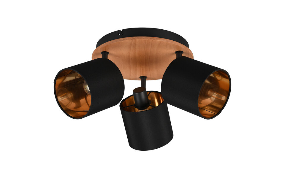 HLW LED LED Ceiling Spotlight - Ceiling Lighting - Trion Torry - E14 Fitting - 3-light - Round - Matte Brown - Aluminum