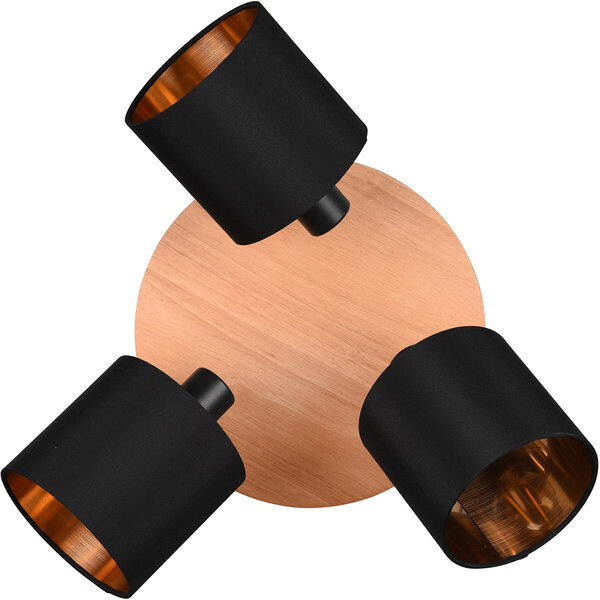 HLW LED LED Plafondspot - Plafondverlichting - Trion Torry - E14 Fitting - 3-lichts - Rond - Mat Bruin - Aluminium