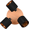 HLW LED LED Ceiling Spotlight - Ceiling Lighting - Trion Torry - E14 Fitting - 3-light - Round - Matte Brown - Aluminum