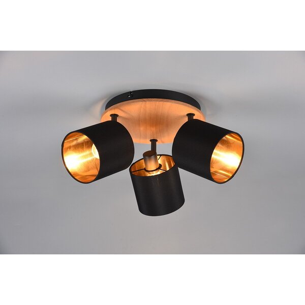 HLW LED LED Plafondspot - Plafondverlichting - Trion Torry - E14 Fitting - 3-lichts - Rond - Mat Bruin - Aluminium