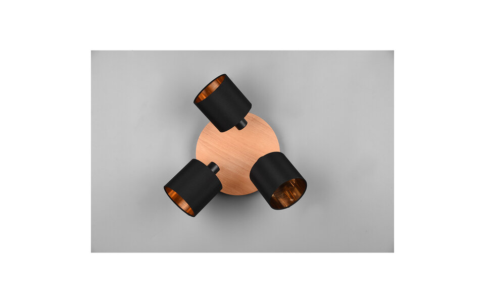 HLW LED LED Ceiling Spotlight - Ceiling Lighting - Trion Torry - E14 Fitting - 3-light - Round - Matte Brown - Aluminum