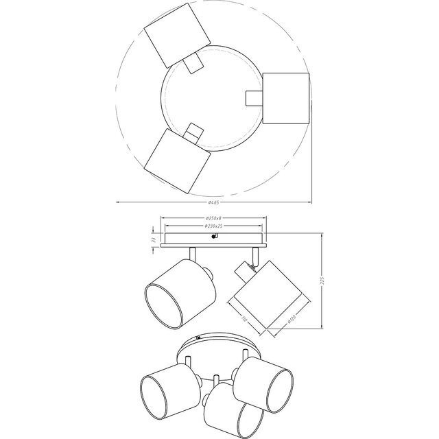 HLW LED LED Plafondspot - Plafondverlichting - Trion Torry - E14 Fitting - 3-lichts - Rond - Mat Bruin - Aluminium HLW LED LED Plafondspot - Plafondverlichting - Trion Torry - E14 Fitting - 3-lichts - Rond - Mat Bruin - Aluminium