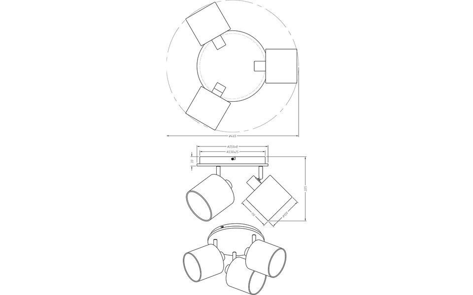 HLW LED LED Ceiling Spotlight - Ceiling Lighting - Trion Torry - E14 Fitting - 3-light - Round - Matte Brown - Aluminum