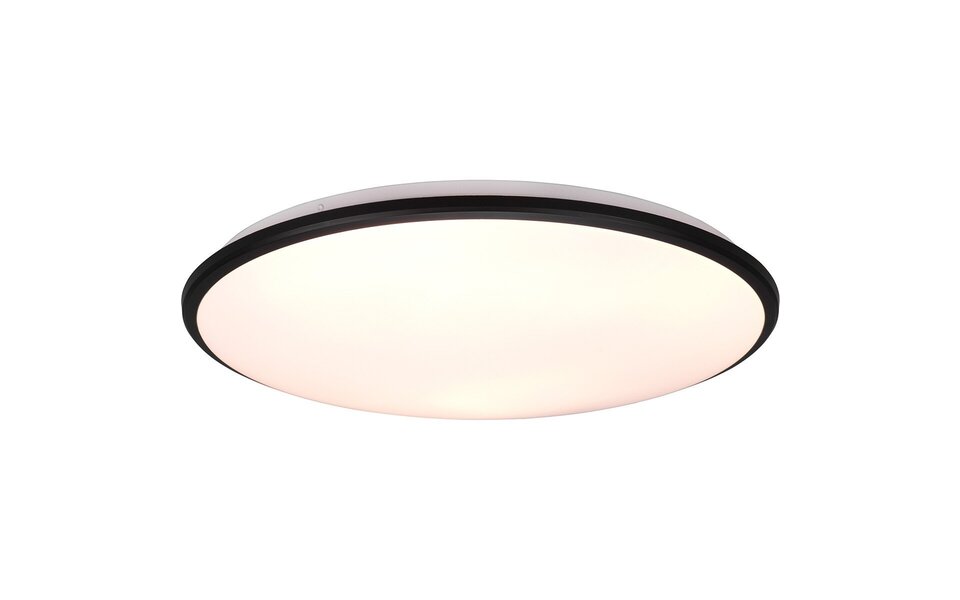 HLW LED LED Plafondlamp - Plafondverlichting - Trion Lombis - 34W - Warm Wit 3000K - Dimbaar - Rond - Mat Zwart - Kunststof