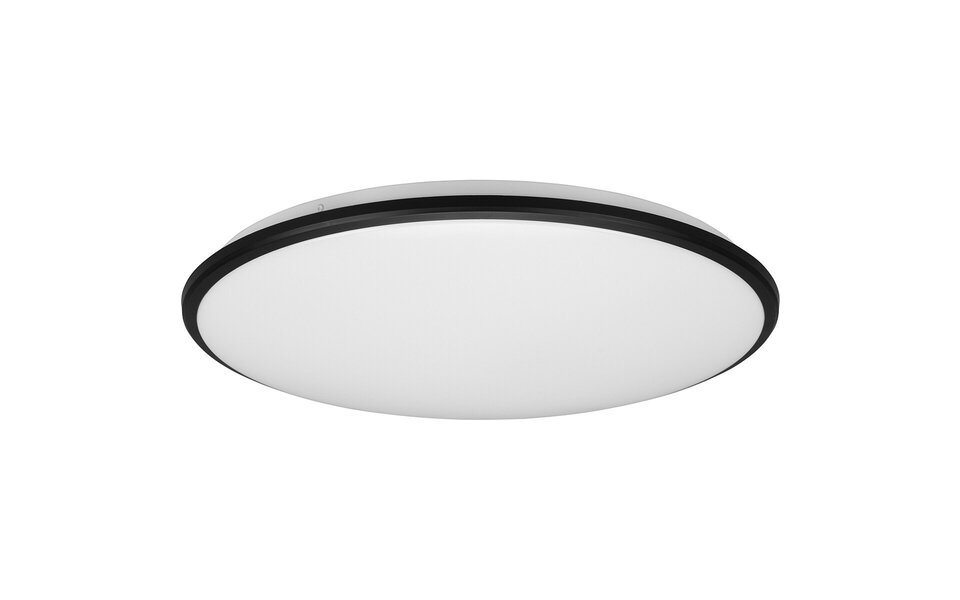 HLW LED LED Plafondlamp - Plafondverlichting - Trion Lombis - 34W - Warm Wit 3000K - Dimbaar - Rond - Mat Zwart - Kunststof