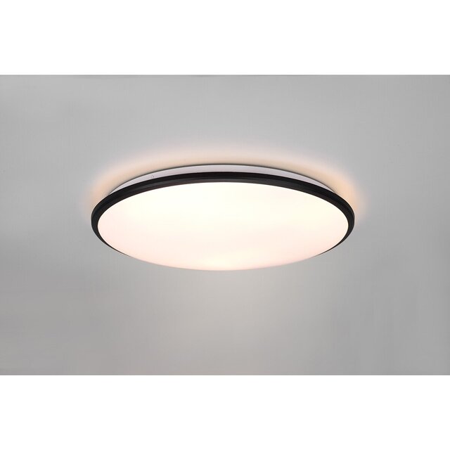 HLW LED LED Plafondlamp - Plafondverlichting - Trion Lombis - 34W - Warm Wit 3000K - Dimbaar - Rond - Mat Zwart - Kunststof