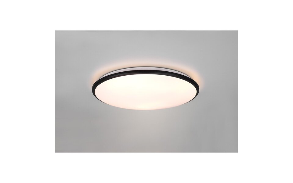 HLW LED LED Ceiling Lamp - Ceiling Lighting - Trion Lombis - 34W - Warm White 3000K - Dimmable - Round - Matte Black - Plastic