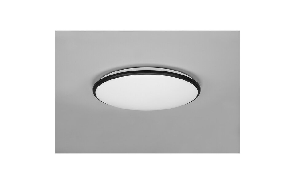 HLW LED LED Ceiling Lamp - Ceiling Lighting - Trion Lombis - 34W - Warm White 3000K - Dimmable - Round - Matte Black - Plastic
