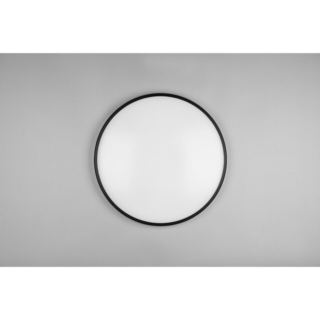 HLW LED LED Plafondlamp - Plafondverlichting - Trion Lombis - 34W - Warm Wit 3000K - Dimbaar - Rond - Mat Zwart - Kunststof