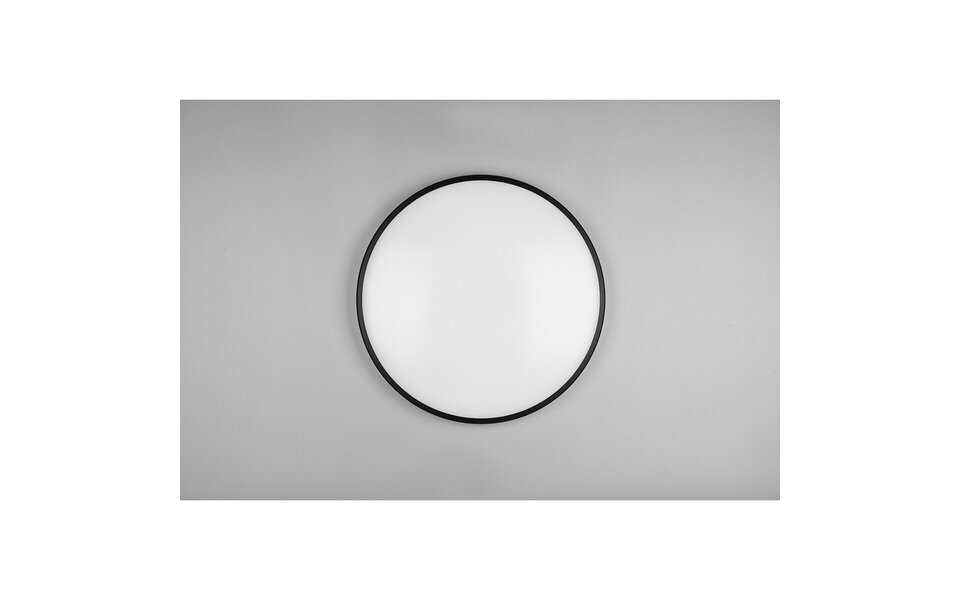 HLW LED LED Ceiling Lamp - Ceiling Lighting - Trion Lombis - 34W - Warm White 3000K - Dimmable - Round - Matte Black - Plastic