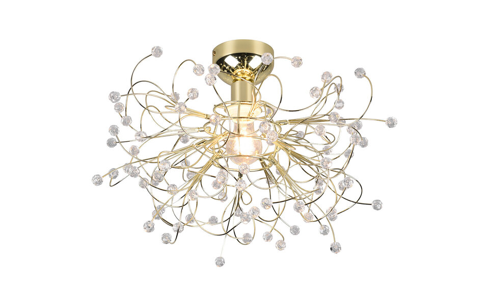 HLW LED LED Plafondlamp - Plafondverlichting - Trion Guston - E27 Fitting - 1-lichts - Rond - Mat Goud - Aluminium