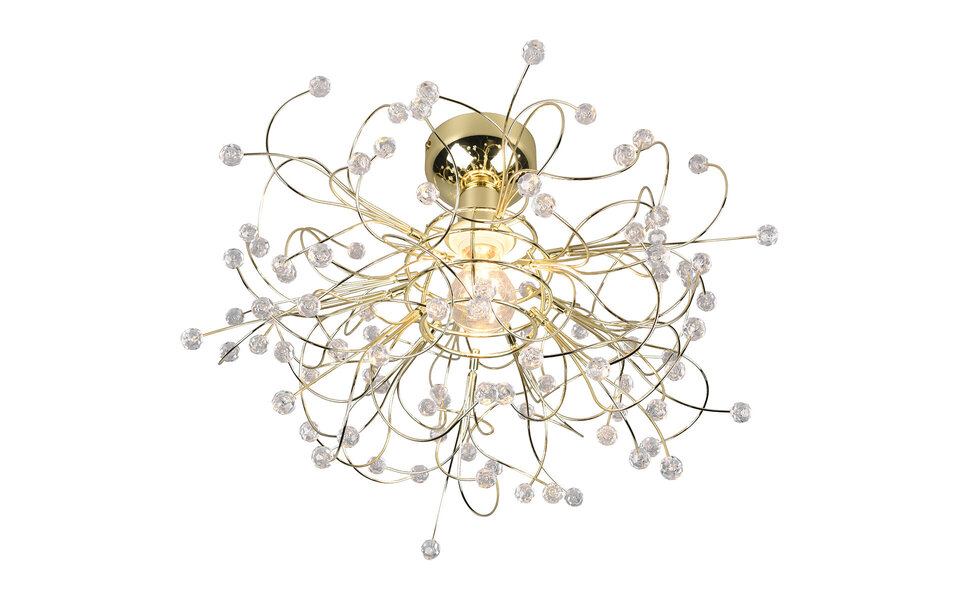 HLW LED LED Plafondlamp - Plafondverlichting - Trion Guston - E27 Fitting - 1-lichts - Rond - Mat Goud - Aluminium