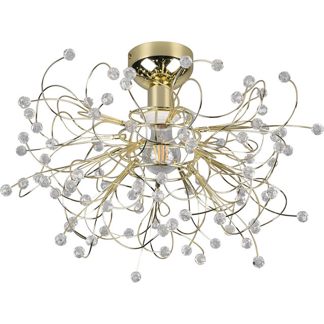 HLW LED LED Ceiling Lamp - Ceiling Lighting - Trion Guston - E27 Fitting - 1-light - Round - Matte Gold - Aluminum