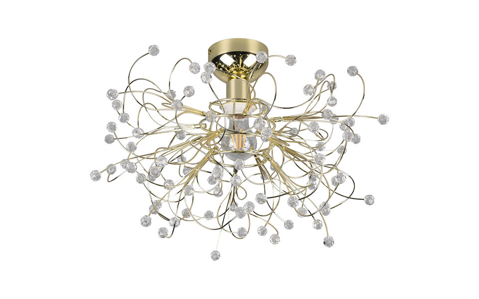 HLW LED LED Plafondlamp - Plafondverlichting - Trion Guston - E27 Fitting - 1-lichts - Rond - Mat Goud - Aluminium