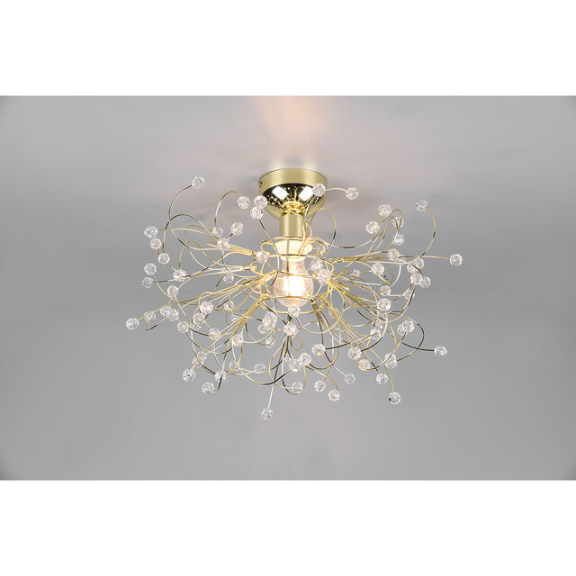 HLW LED LED Plafondlamp - Plafondverlichting - Trion Guston - E27 Fitting - 1-lichts - Rond - Mat Goud - Aluminium