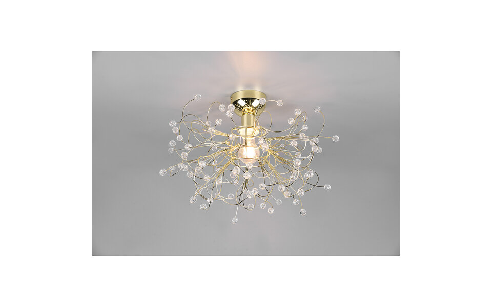 HLW LED LED Plafondlamp - Plafondverlichting - Trion Guston - E27 Fitting - 1-lichts - Rond - Mat Goud - Aluminium