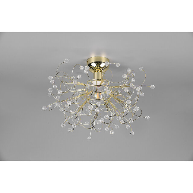 HLW LED LED Plafondlamp - Plafondverlichting - Trion Guston - E27 Fitting - 1-lichts - Rond - Mat Goud - Aluminium