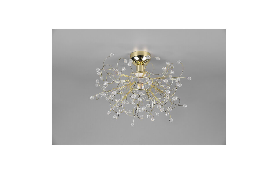 HLW LED LED Ceiling Lamp - Ceiling Lighting - Trion Guston - E27 Fitting - 1-light - Round - Matte Gold - Aluminum