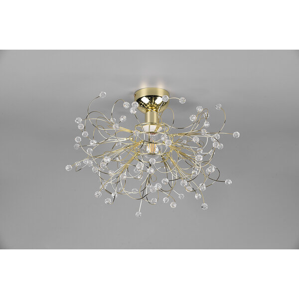 HLW LED LED Plafondlamp - Plafondverlichting - Trion Guston - E27 Fitting - 1-lichts - Rond - Mat Goud - Aluminium HLW LED LED Plafondlamp - Plafondverlichting - Trion Guston - E27 Fitting - 1-lichts - Rond - Mat Goud - Aluminium