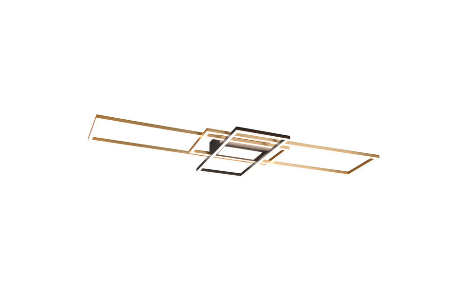 HLW LED LED Ceiling Lamp - Ceiling Lighting - Trion Urano - 60W - Adjustable Color - Remote Control - Dimmable - Rectangular - Matte Gold - Aluminum HLW LED LED Ceiling Lamp - Ceiling Lighting - Trion Urano - 60W - Adjustable Color - Remote Control - Dimmable - Rectangular - Matte Gold - Aluminum