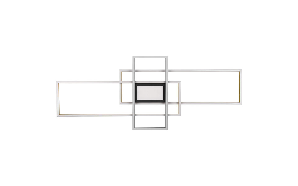 HLW LED LED Plafondlamp - Plafondverlichting - Trion Urano - 60W - Aanpasbare Kleur - Afstandsbediening - Dimbaar - Rechthoek - Mat Goud - Aluminium