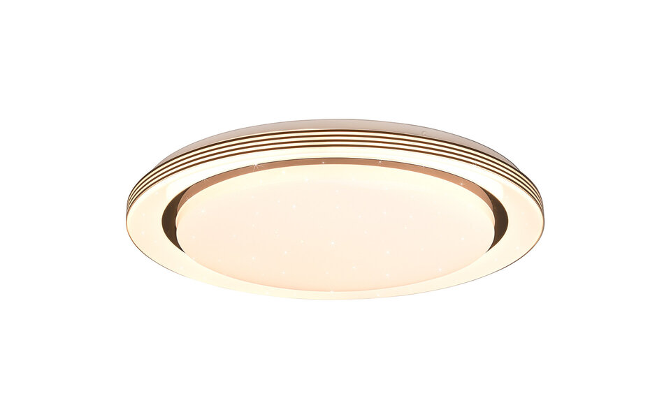 HLW LED LED Ceiling Lamp - Ceiling Lighting - Trion Atras - 21W - Adjustable Color - Remote Control - Dimmable - Star Light - Round - Matte Black - Plastic