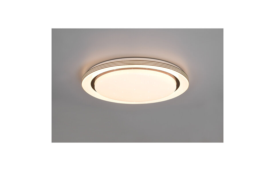 HLW LED LED Plafondlamp - Plafondverlichting - Trion Atras - 21W - Aanpasbare Kleur - Afstandsbediening - Dimbaar - Sterlicht - Rond - Mat Zwart - Kunststof