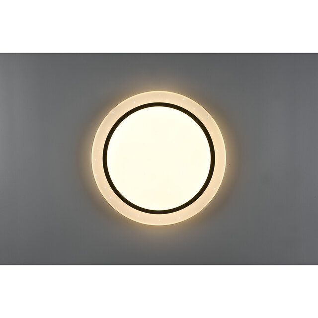 HLW LED LED Ceiling Lamp - Ceiling Lighting - Trion Atras - 21W - Adjustable Color - Remote Control - Dimmable - Star Light - Round - Matte Black - Plastic