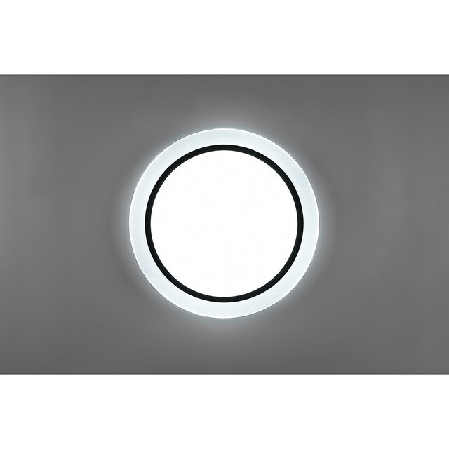 HLW LED LED Plafondlamp - Plafondverlichting - Trion Atras - 21W - Aanpasbare Kleur - Afstandsbediening - Dimbaar - Sterlicht - Rond - Mat Zwart - Kunststof