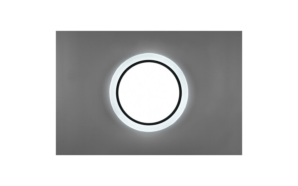 HLW LED LED Plafondlamp - Plafondverlichting - Trion Atras - 21W - Aanpasbare Kleur - Afstandsbediening - Dimbaar - Sterlicht - Rond - Mat Zwart - Kunststof