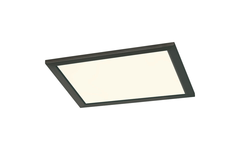HLW LED LED Plafondlamp - Plafondverlichting - Trion Povino - 15W - Warm Wit 3000K - Dimbaar - Vierkant - Mat Zwart - Aluminium