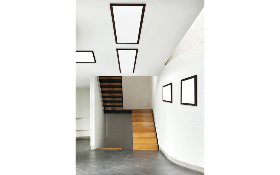 HLW LED LED Ceiling Light - Ceiling Lighting - Trion Povino - 15W - Warm White 3000K - Dimmable - Square - Matte Black - Aluminum