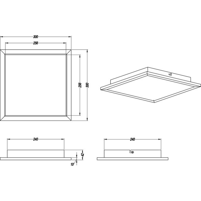 HLW LED LED Plafondlamp - Plafondverlichting - Trion Povino - 15W - Warm Wit 3000K - Dimbaar - Vierkant - Mat Zwart - Aluminium