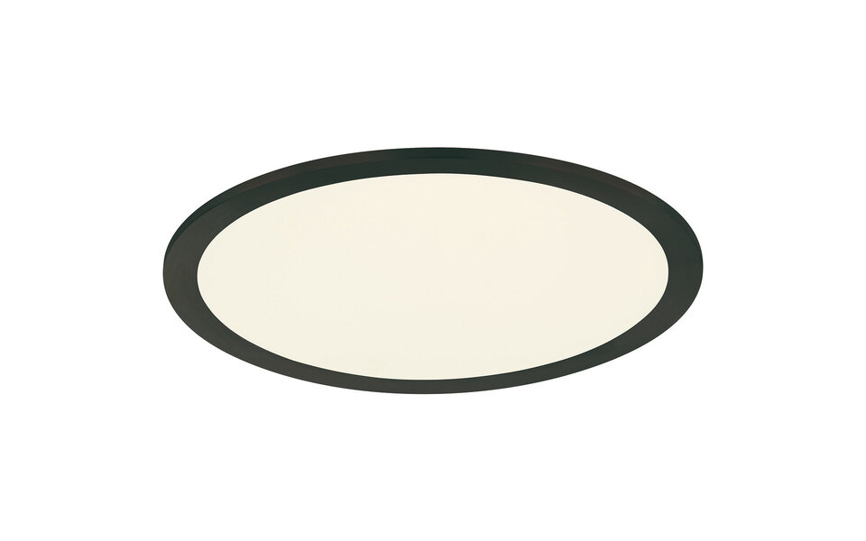 HLW LED LED Ceiling Light - Ceiling Lighting - Trion Povino - 15W - Warm White 3000K - Dimmable - Round - Matte Black - Aluminum