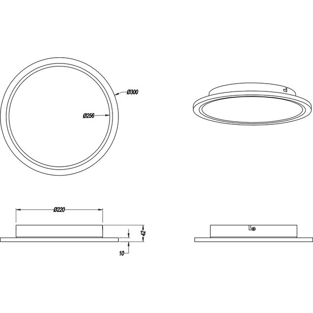 HLW LED LED Ceiling Light - Ceiling Lighting - Trion Povino - 15W - Warm White 3000K - Dimmable - Round - Matte Black - Aluminum